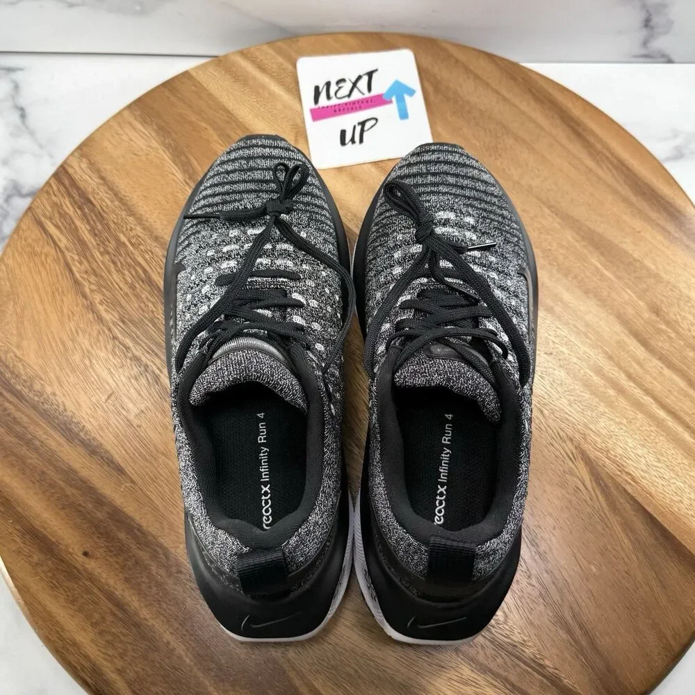 Women Size 7.5-Nike ReactX Infinity Run 4 nby Black White Oreo Shoes DR2670-003